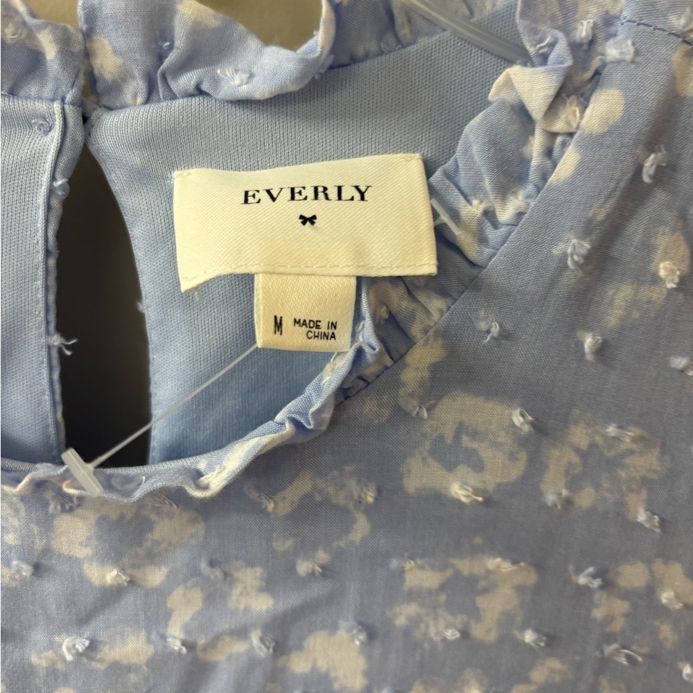 Everly Blue Babydoll Floral Dress - Picture 2 of 6